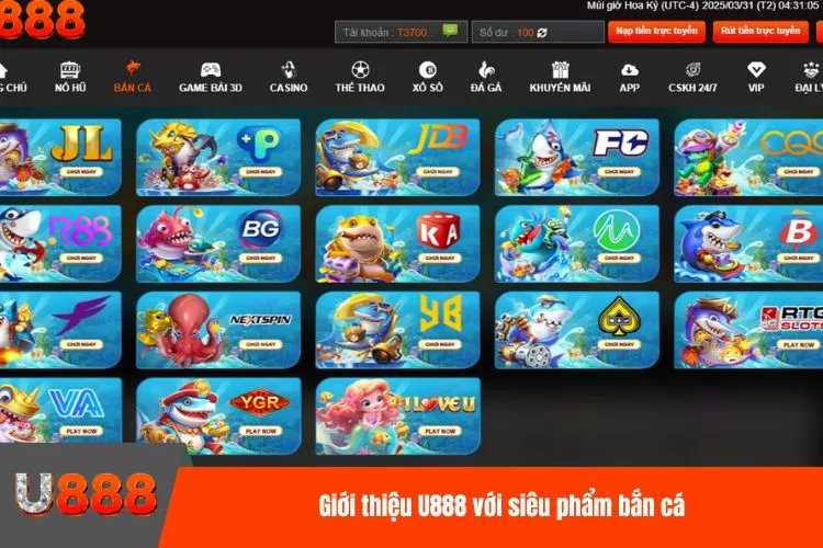 Giới thiệu U888 với siêu phẩm bắn cá